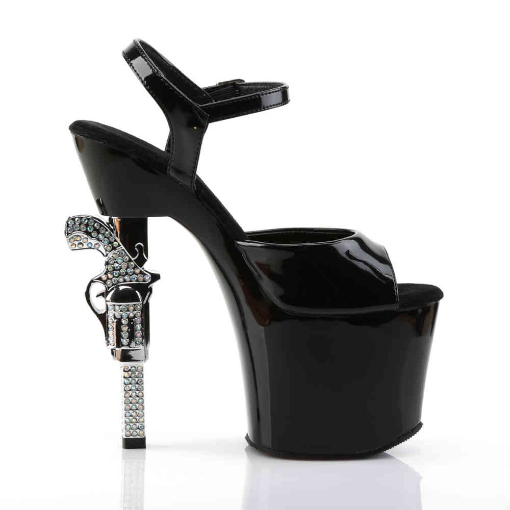 Pleaser - REVOLVER709 Sandale à bride à la cheville, Pole dance chaussures - Chaussures de pole dance - Noir Product image
